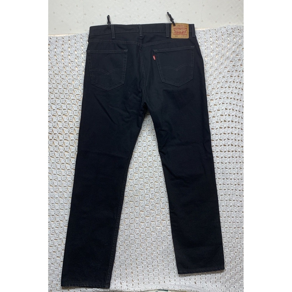 Levis 505 Jeans Mens 38x34 Dark Black  Denim Straight Leg Regular Fit 100%Cotton
